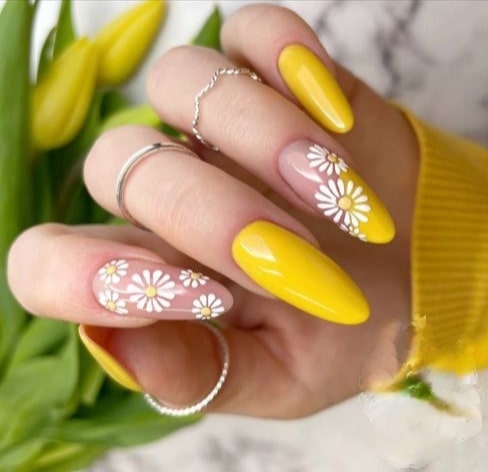 Ongle Gel avec Fleur